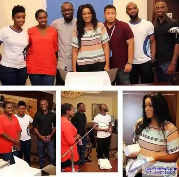 Photos: Omotola Gets Surprise 38th Birthday Gifts And Cake In Ghana